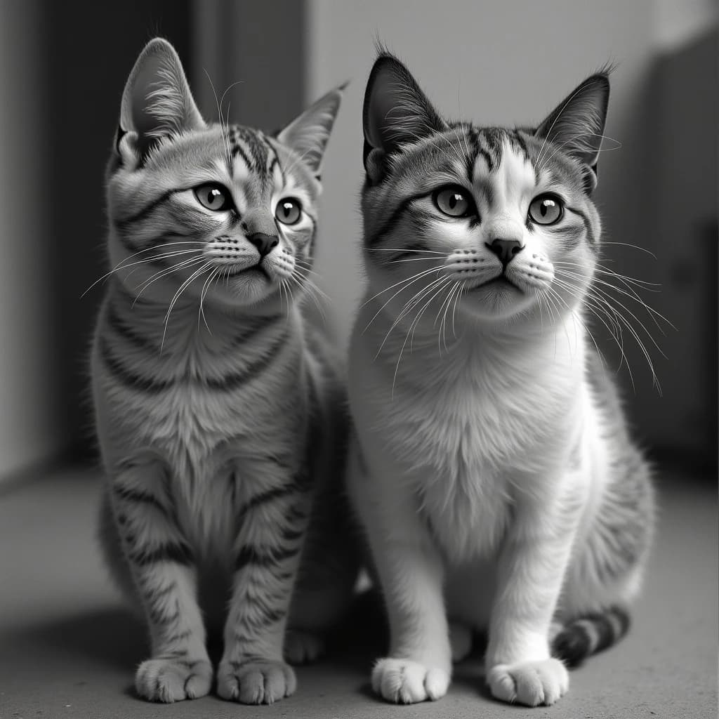 Channel Cat and Megathere in Manila, Philippines in the style of black and white