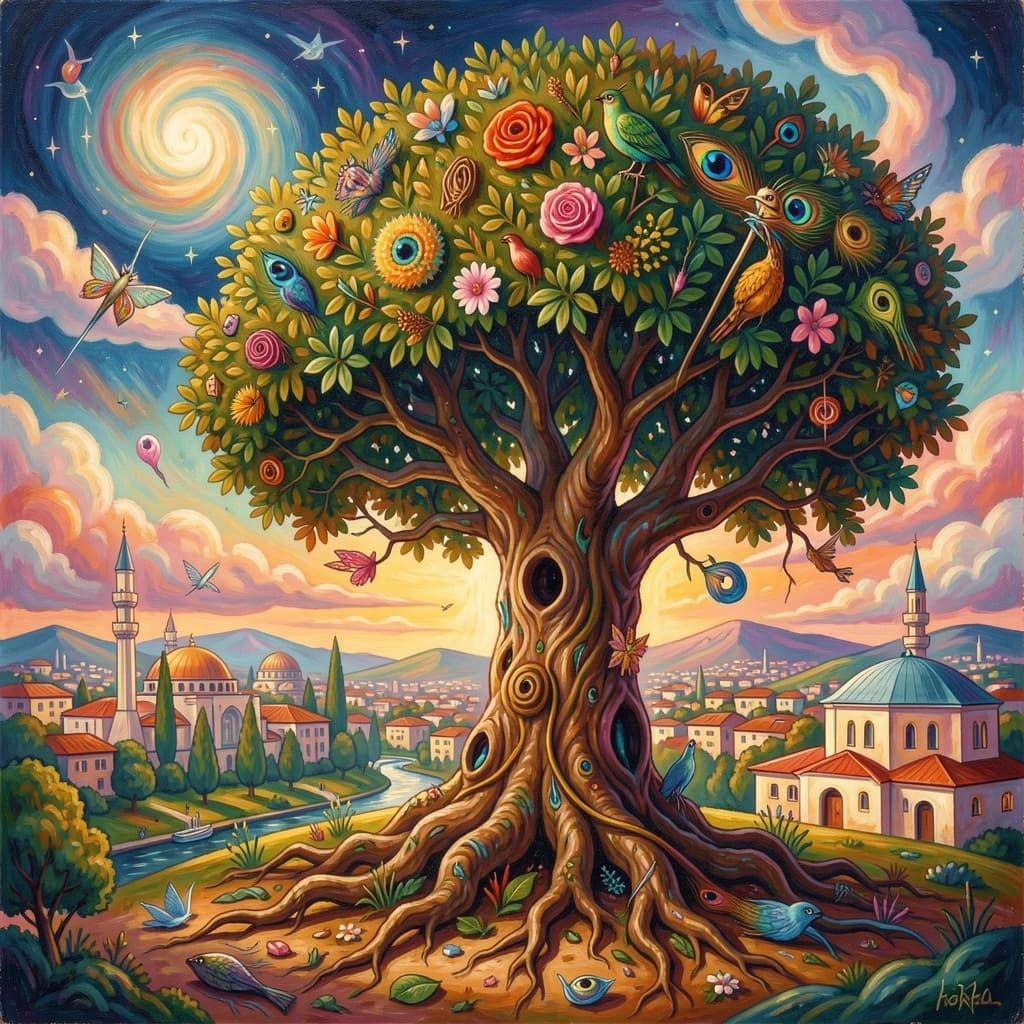 Diapheromera and Sandalwood Tree in Ankara, Turkey in the style of surrealist