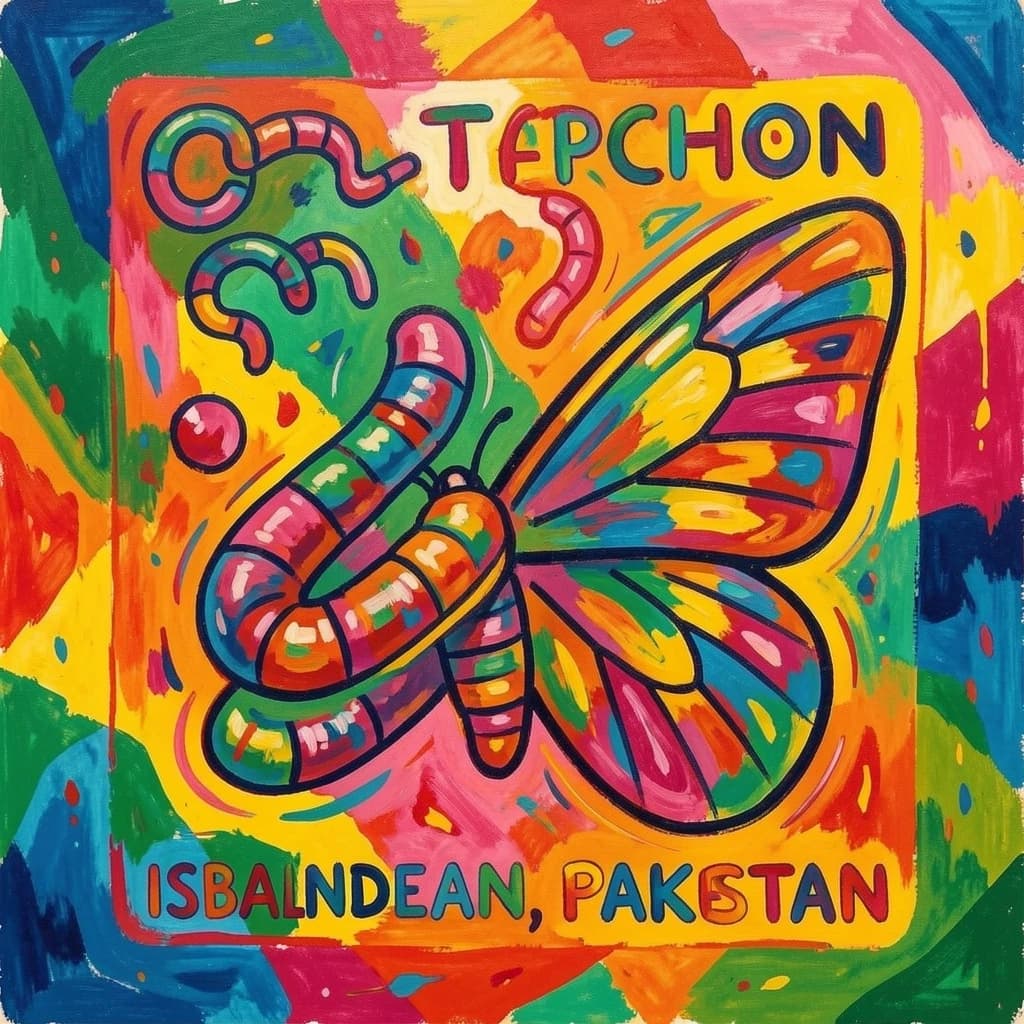 Tapeworm Infection and Forewing in Islamabad, Pakistan in the style of abstract