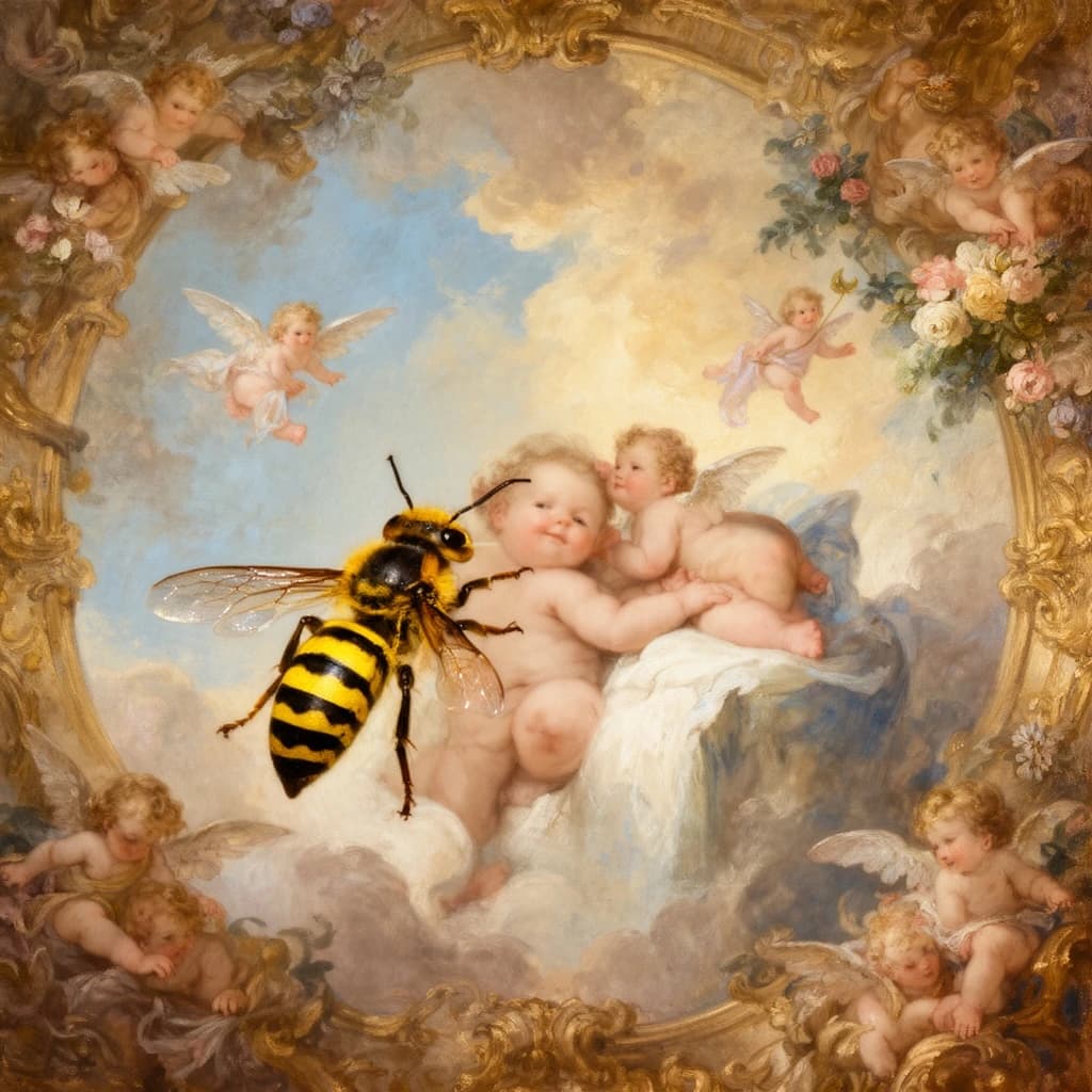 Baby Tooth and Yellow Jack in Canberra, Australia in the style of rococo