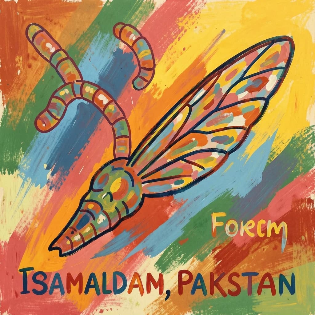 Tapeworm Infection and Forewing in Islamabad, Pakistan in the style of abstract