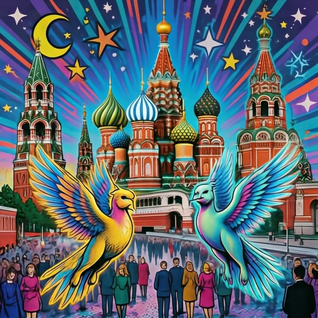 Swift and Ephemeral in Moscow, Russia in the style of pop art