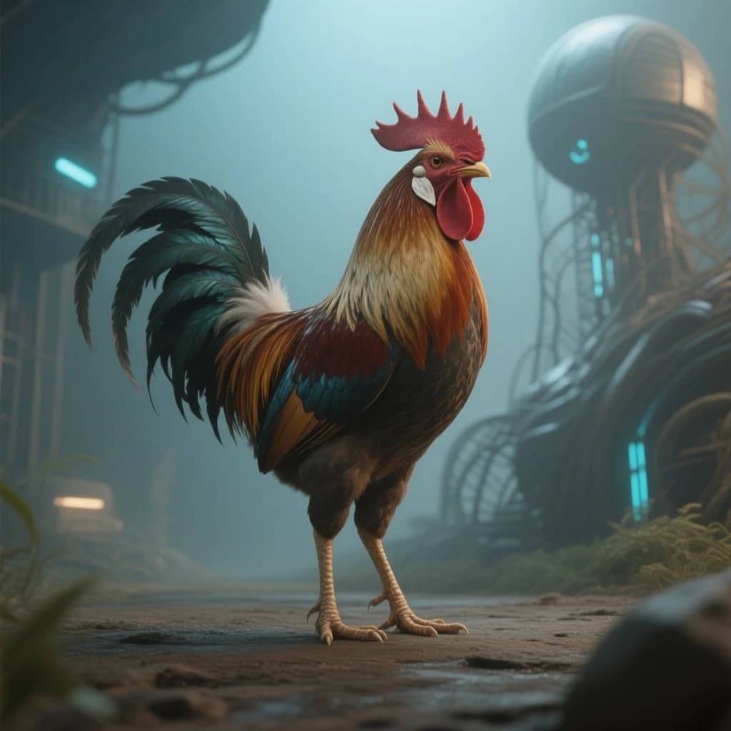 Feeler and Cock in Dhaka, Bangladesh in the style of futurism