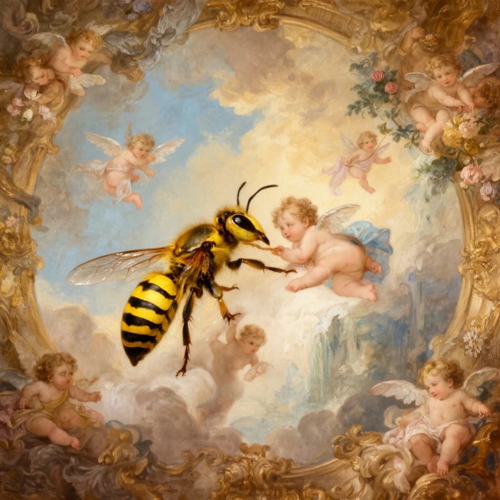 Baby Tooth and Yellow Jack in Canberra, Australia in the style of rococo