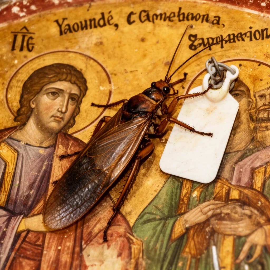 Psocopterous Insect and Lure in Yaoundé, Cameroon in the style of byzantine