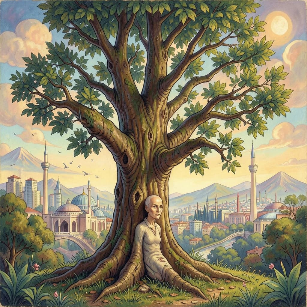 Diapheromera and Sandalwood Tree in Ankara, Turkey in the style of surrealist