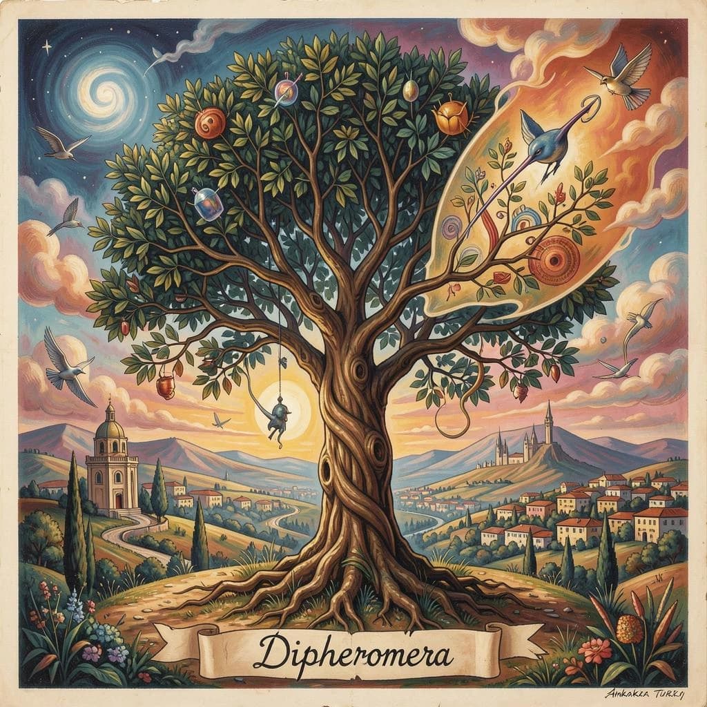 Diapheromera and Sandalwood Tree in Ankara, Turkey in the style of surrealist