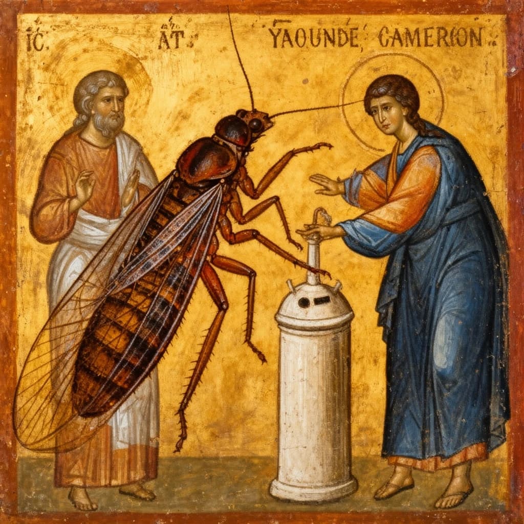 Psocopterous Insect and Lure in Yaoundé, Cameroon in the style of byzantine