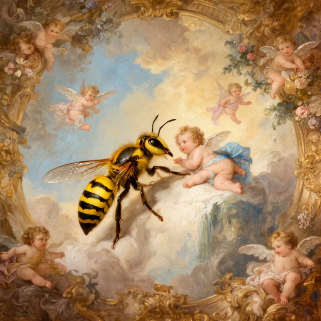Baby Tooth and Yellow Jack in Canberra, Australia in the style of rococo