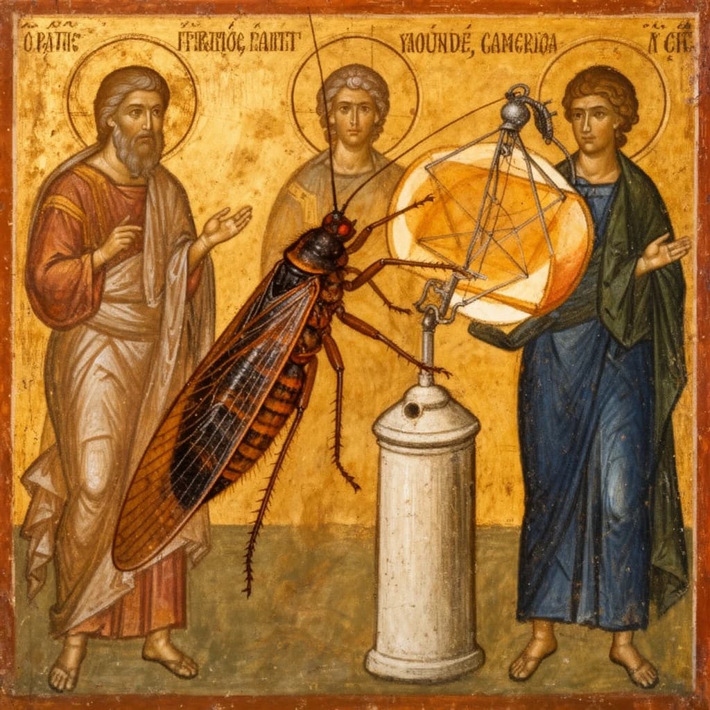 Psocopterous Insect and Lure in Yaoundé, Cameroon in the style of byzantine
