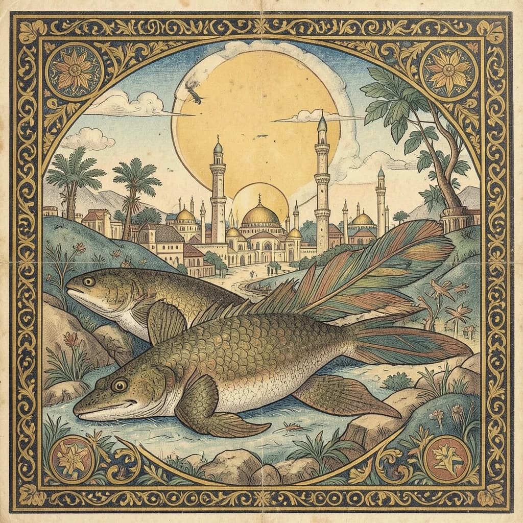 Sandfish and Contour Feather in Nur-Sultan, Kazakhstan in the style of byzantine