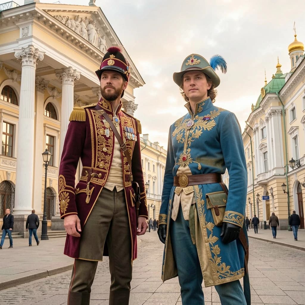 Courlan and Bird Of Passage in Moscow, Russia in the style of neoclassical