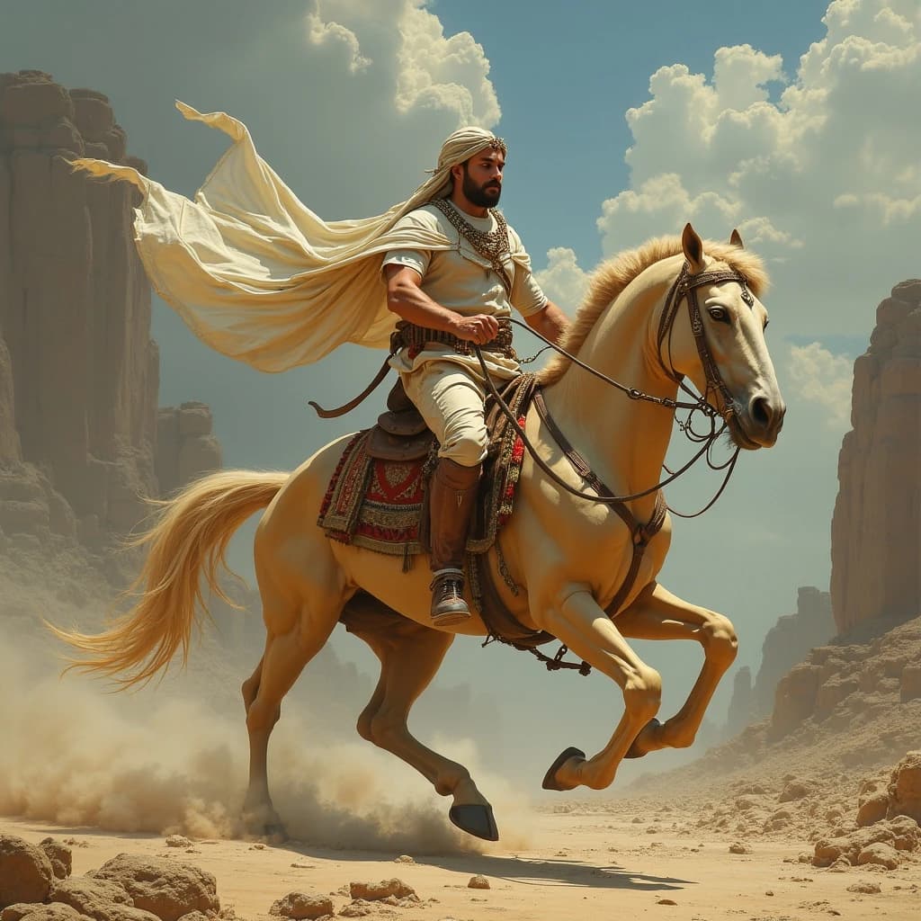 Aerie and Artiodactyl in Baghdad, Iraq in the style of rococo