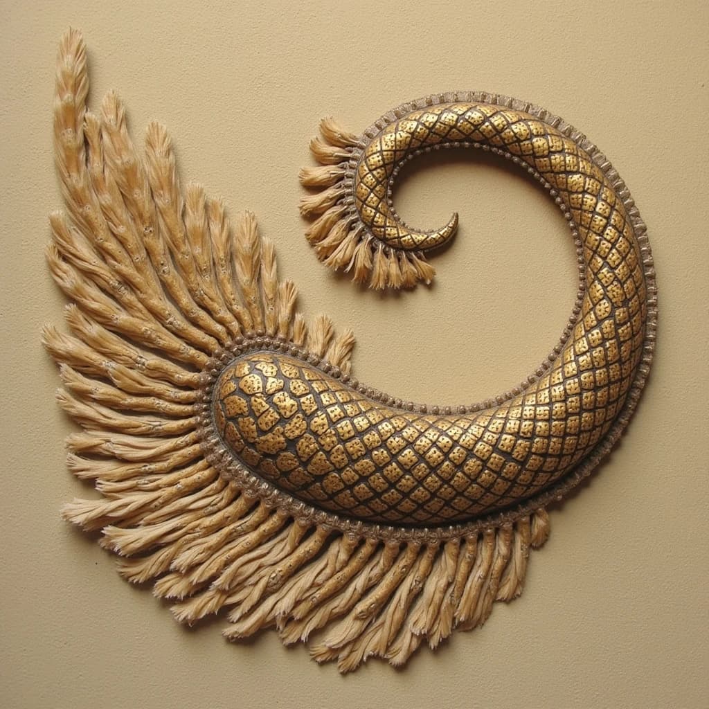 Sandfish and Contour Feather in Nur-Sultan, Kazakhstan in the style of byzantine