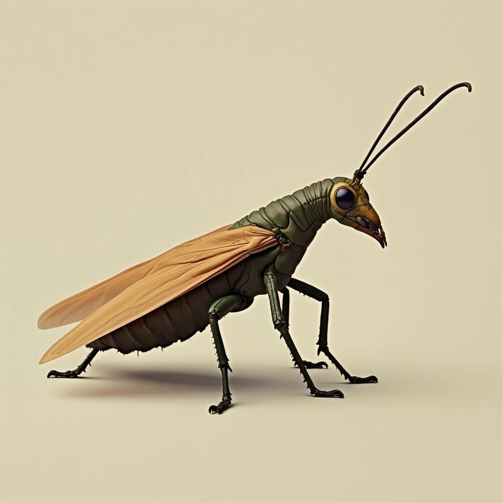 Chatterer and Neuropterous Insect in Canberra, Australia in the style of minimalist