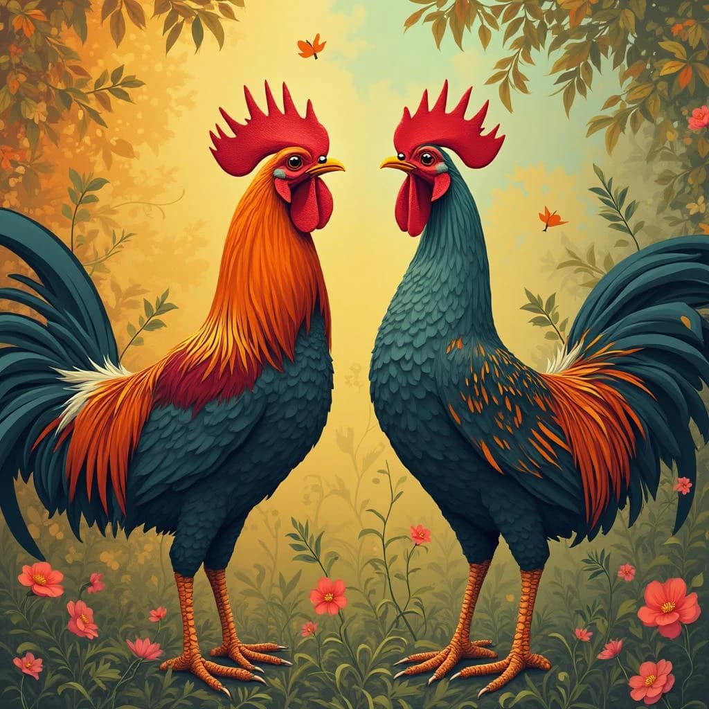 Feeler and Cock in Dhaka, Bangladesh in the style of futurism