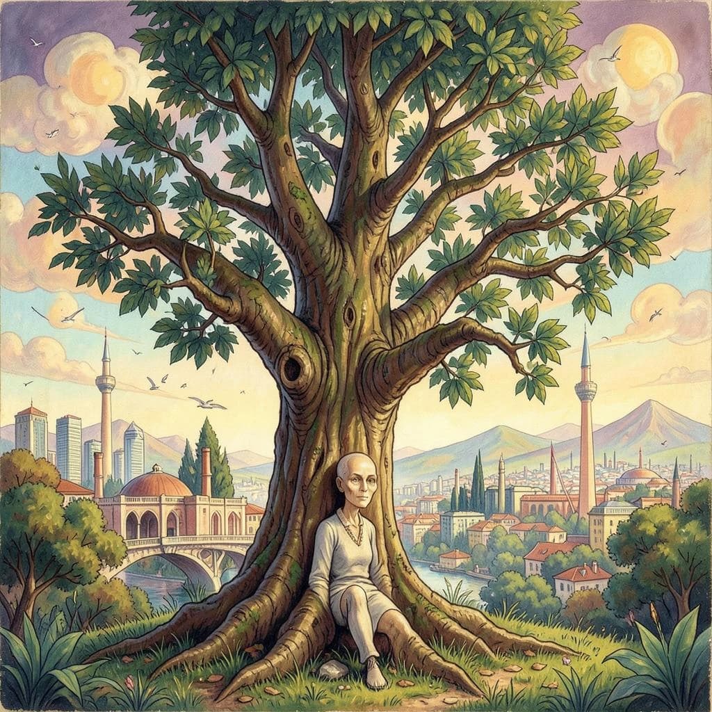 Diapheromera and Sandalwood Tree in Ankara, Turkey in the style of surrealist