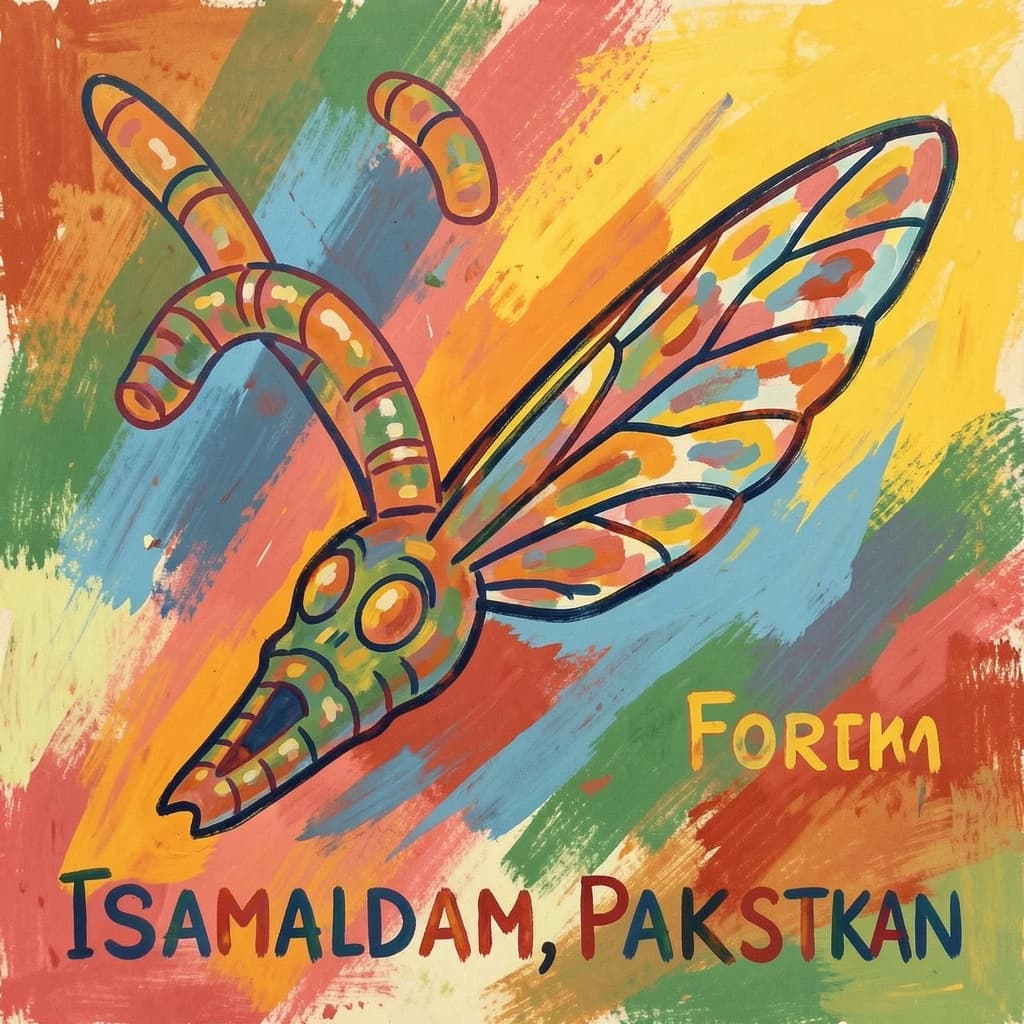 Tapeworm Infection and Forewing in Islamabad, Pakistan in the style of abstract
