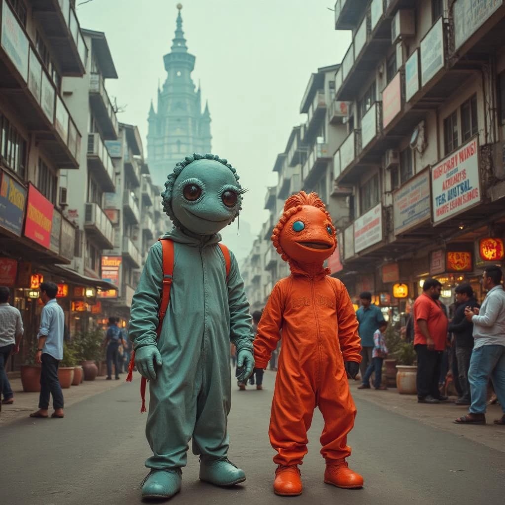 Feeler and Cock in Dhaka, Bangladesh in the style of futurism
