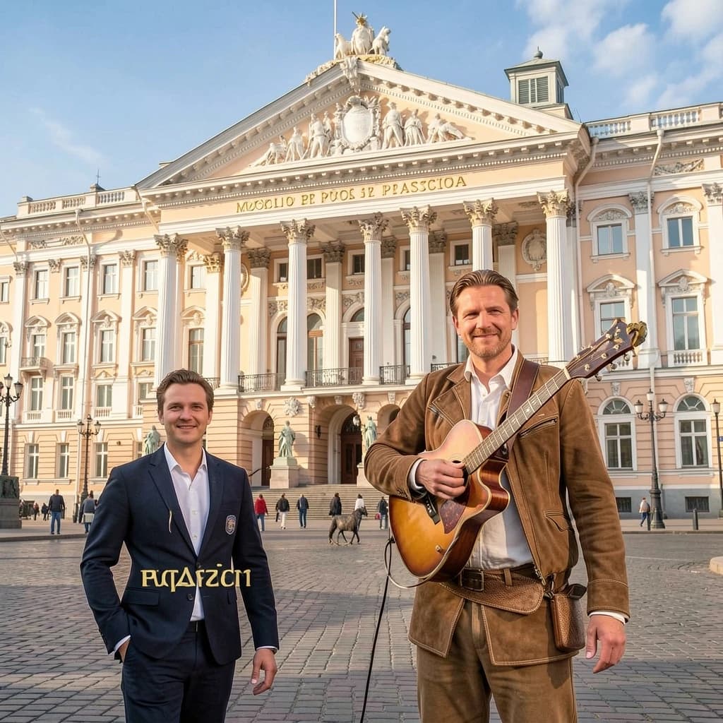 Courlan and Bird Of Passage in Moscow, Russia in the style of neoclassical