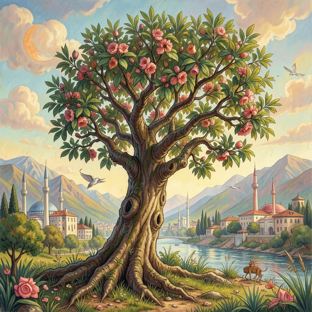 Diapheromera and Sandalwood Tree in Ankara, Turkey in the style of surrealist