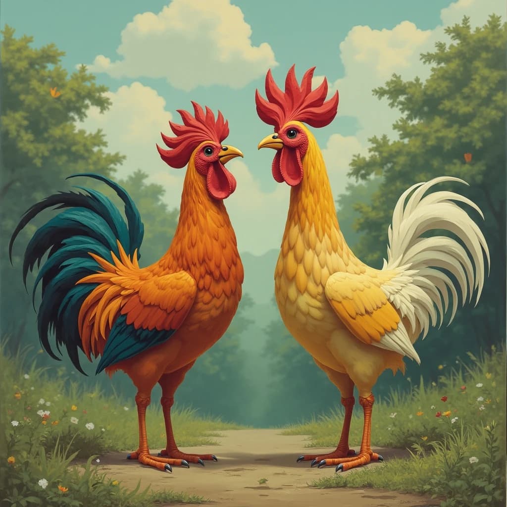 Feeler and Cock in Dhaka, Bangladesh in the style of futurism