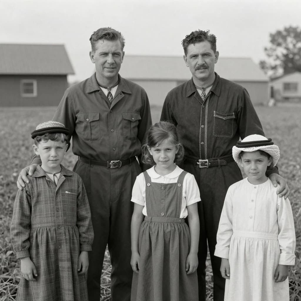 Everybody holds still and nobody smiles for the family portrait. It's 1928 in Kansas