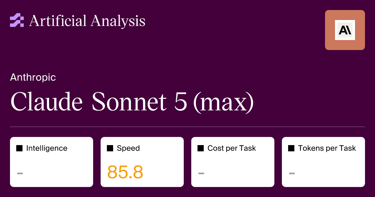 Claude Sonnet 5 (max) - Intelligence, Performance & Price Analysis